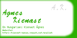 agnes kienast business card